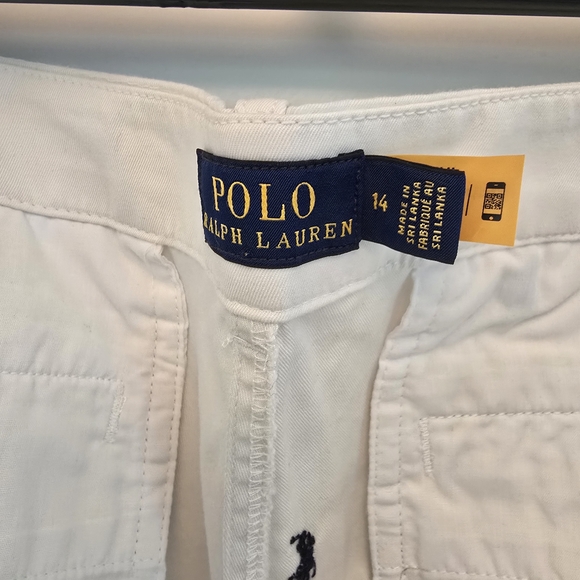 Ralph Lauren White Embroidered Polo Cotton Shorts - Picture 6 of 6